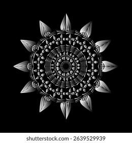 Intricate Black and White Mandala Design
