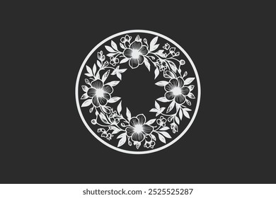 intricate black and white ornamental floral circle retro classic vintage  designs for decorative purposes and art projects free vector editable background 