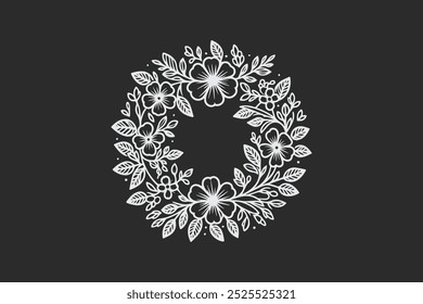 intricate black and white ornamental floral circle retro classic vintage  designs for decorative purposes and art projects free vector editable background 