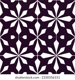 Intricate black and white pattern consists of white squares, reminiscent of background fractal muqarnas. The design exhibits the beauty of girih and aizome patterns.