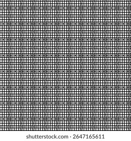 Intricate black-and-white grid-like geometric pattern with diamond shapes. Great for digital art, printing, and decorative design. A timeless abstract background.