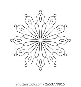 Intricate Blossom: Hand-Drawn Floral Mandala Design