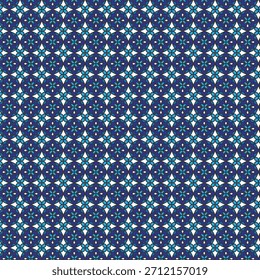 Patrón de flor azul intrincado con disposición geométrica