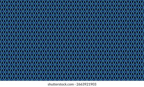 Padrão geométrico azul intrincado repetindo perfeitamente em simetria vibrante