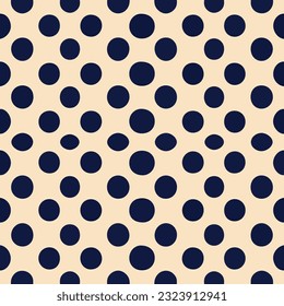 Intricate blue polka dot pattern on clean white background, featuring dots of varying sizes arranged in halftone style, reminiscent of retro polka dot tables.