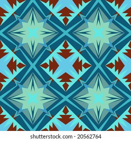 Intricate brown and turquoise pattern