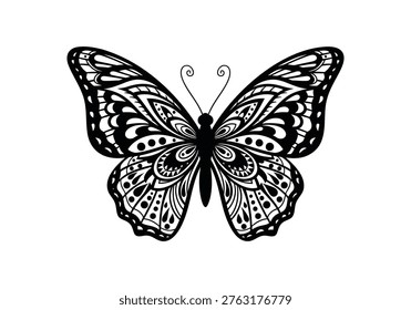 Vector mariposa intrincado 