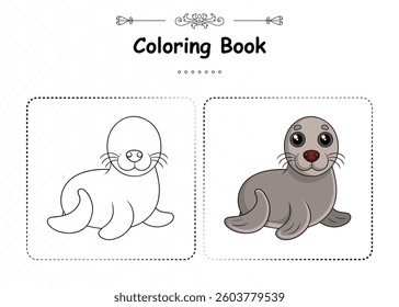 Intricate Caspian Seal Coloring Page