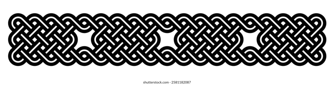 Intricate Celtic bracelet template for laser and paper cutting, featuring elegant knotwork patterns.