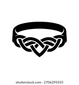 Intricate Celtic Knot Vector Silhouette Design Element Elegant Tribal Border Frame for Wedding Invitation and Heritage Jewelry Branding Template