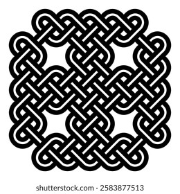 Intricate Celtic square coaster template for laser cutting with detailed knotwork designs.