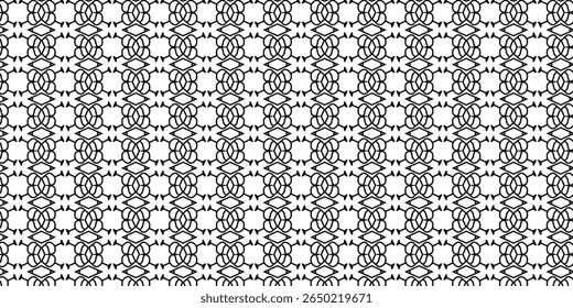 Padrão preto e branco intrincado de inspiração celta com nós simétricos e formas pontiagudas, ideal para planos de fundo históricos ou espirituais.