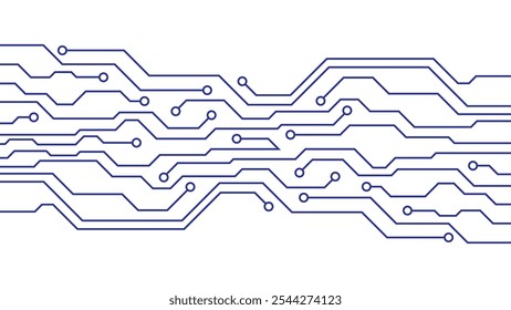 Intricate Circuit Board Vector Background. Ideal for Futuristic Tech Designs, Showcasing Connectivity and Electronic Pathways.