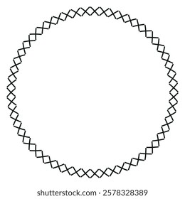Intricate Circular Border, Black and White Design, Stylish Frame with Copy Space
