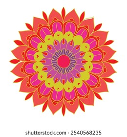An intricate, circular design representing balance and unity, composed of detailed geometric patterns and symbols. Each layer unfolds with harmonious shapes, guiding the eye inward to a serene, center
