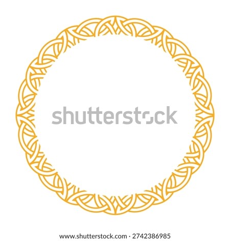 An intricate circular frame blending celtic and viking motifs, ideal for decorative and artistic projects.