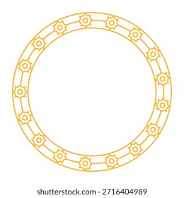 Marco circular intrincado con patrones geométricos islámicos, perfecto para proyectos de arte y decoración del hogar.