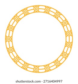 Intrincado marco islámico circular en oro, perfecto para el arte creativo y proyectos decorativos.