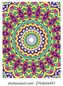 An intricate circular mandala featuring layered floral and geometric components
