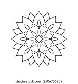 Intricate Circular Rose Floral Mandala Pattern Design for Henna or Mehndi Art