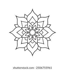 Intricate Circular Rose Floral Mandala Pattern Design for Henna or Mehndi Art