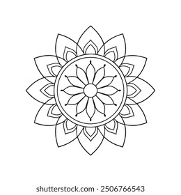 Intricate Circular Rose Floral Mandala Pattern Design for Henna or Mehndi Art