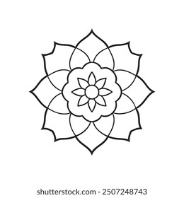 Intricate Circular Rose Floral Mandala Pattern Design for Henna or Mehndi Art