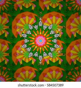 Intricate colored Arabesque with on a background. Vector abstract stylized colored mandala.