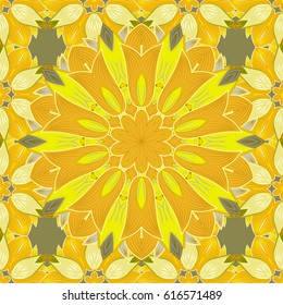 Intricate colored Arabesque with on a background. Vector abstract stylized colored mandala.