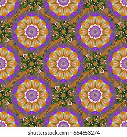 Intricate colored Arabesque with on a background. Vector abstract stylized colored mandala.