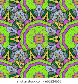 Intricate colored Arabesque with on a background. Vector abstract stylized colored mandala.