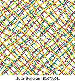 Intricate colored wires seamless pattern. Vector illustration.