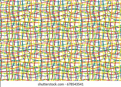 Intricate colored wires seamless pattern. Vector illustration.