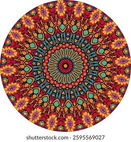 Intricate Colorful Mandala Artwork for Meditation and Mindful