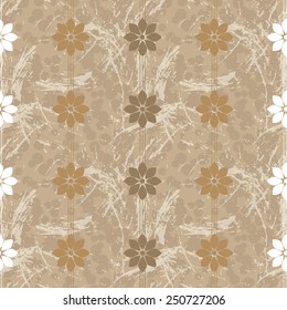 Intricate colorful vector pattern of flowers with a touch of retro