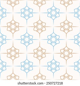 Intricate colorful vector pattern of flowers with a touch of retro