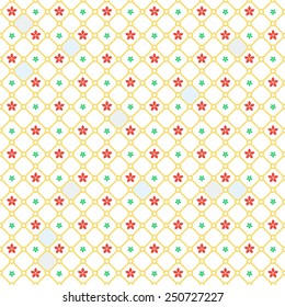 Intricate colorful vector pattern of flowers with a touch of retro