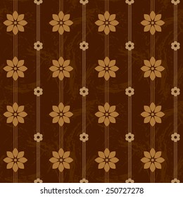 Intricate colorful vector pattern of flowers with a touch of retro