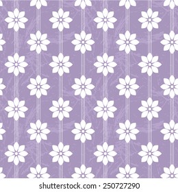 Intricate colorful vector pattern of flowers with a touch of retro