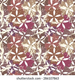 Intricate colorful vector pattern of flowers with a touch of retro
