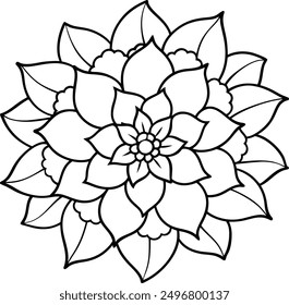 intricate coloring page outline doodle art of japa