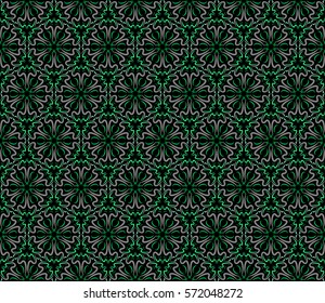 Intricate complex arrangement of swirls in hexagon layout - seamless editable repeating vector background wallpaper