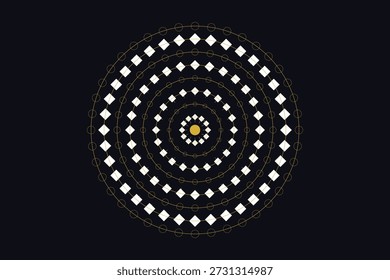 An intricate and complex mandala ornament based on sacred geometry, offering a spiritual and zen meditation-focused circular design.
