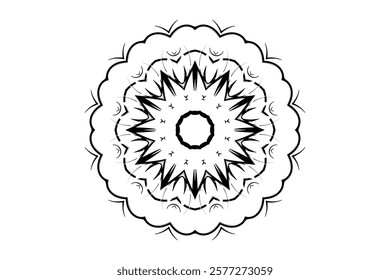 Intricate Concentric Mandala Design with Symmetrical Shapes and Light Backdrop	
