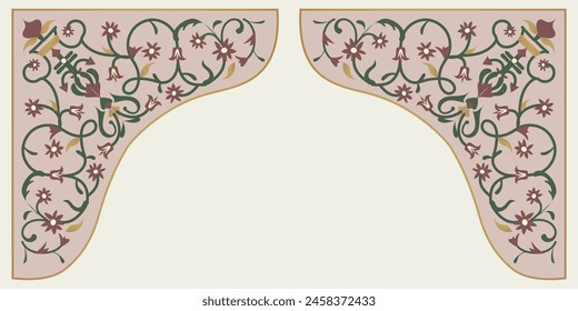 Intricate corner designs with Mughal themed motifs