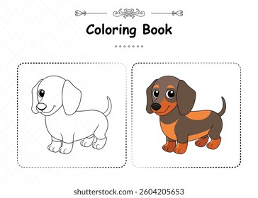 Intricate Dachshund Coloring Page animal illustration