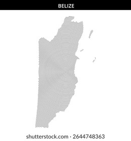 Intricate design of Belize map with circular patterns showcased