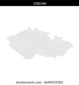 Intricate design illustrating the contours of Czechia's borders.