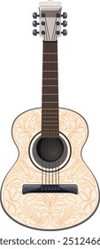 Intricate design on a traditional Mexican guitar