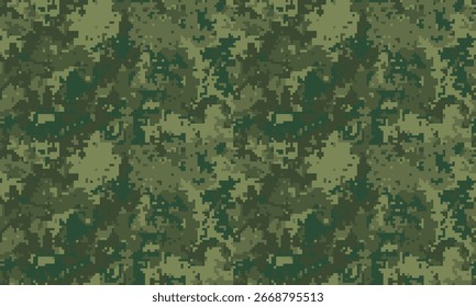 Intricate digital camouflage pattern in earthy greens and browns.  Perfect for backgrounds, textures, or militarythemed designs.